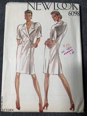New Look Misses Dress Sewing Pattern Size 8 10 12 14 16 18 6098 - uncut